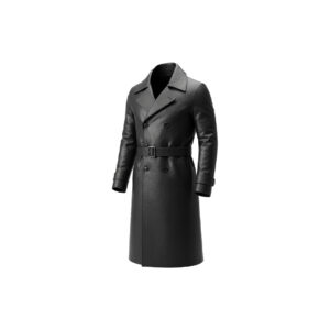 Long Leather Trench Coat