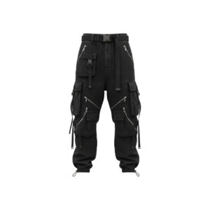 Multi-Strap Zipper E-Boy Cargo Trousers